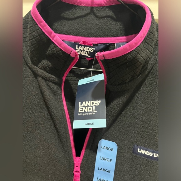 NWT Lands’ End women’s long sleeve fleece jacket size large - Picture 2 of 3